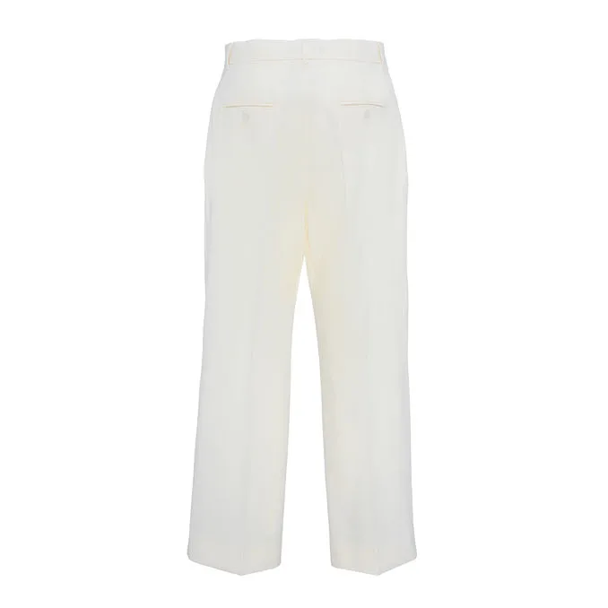 SVEZIA TROUSERS IN COTTON AND LINEN Woman Cream