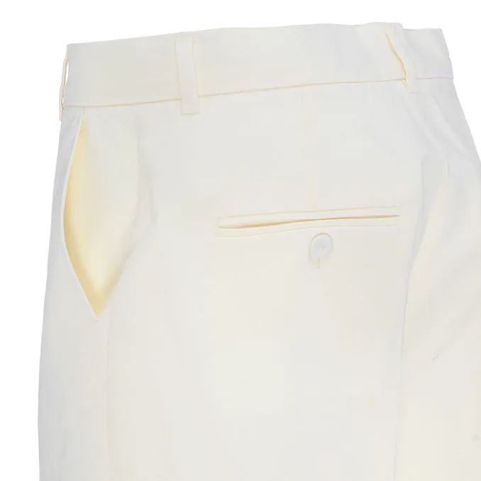 SVEZIA TROUSERS IN COTTON AND LINEN Woman Cream