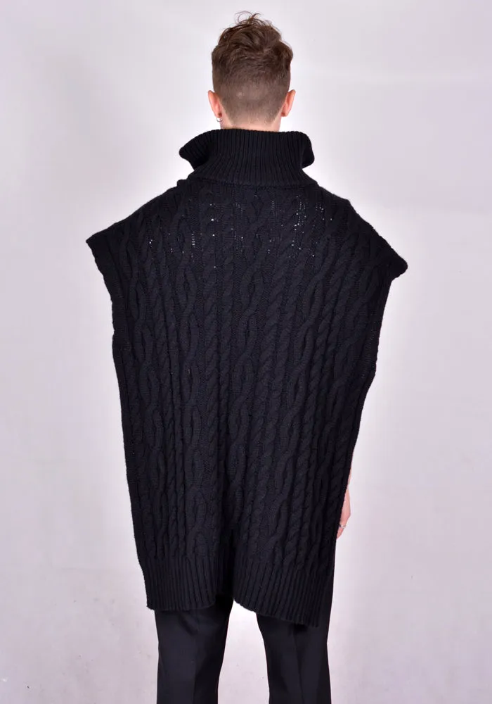 TELFAR K-05-BK WRAP SWEATER BLACK