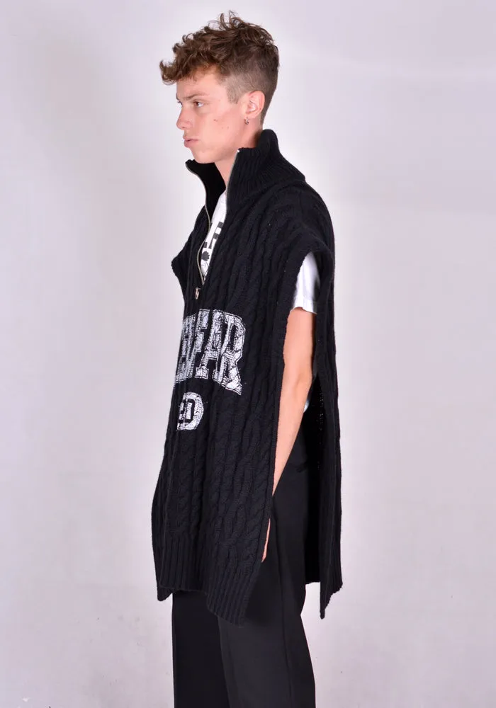 TELFAR K-05-BK WRAP SWEATER BLACK