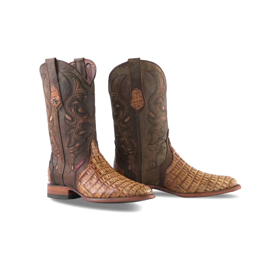 Texas Country Exotic Boot LM10 Lukesi  C7 Caiman Cola Mink Tacoma Toe