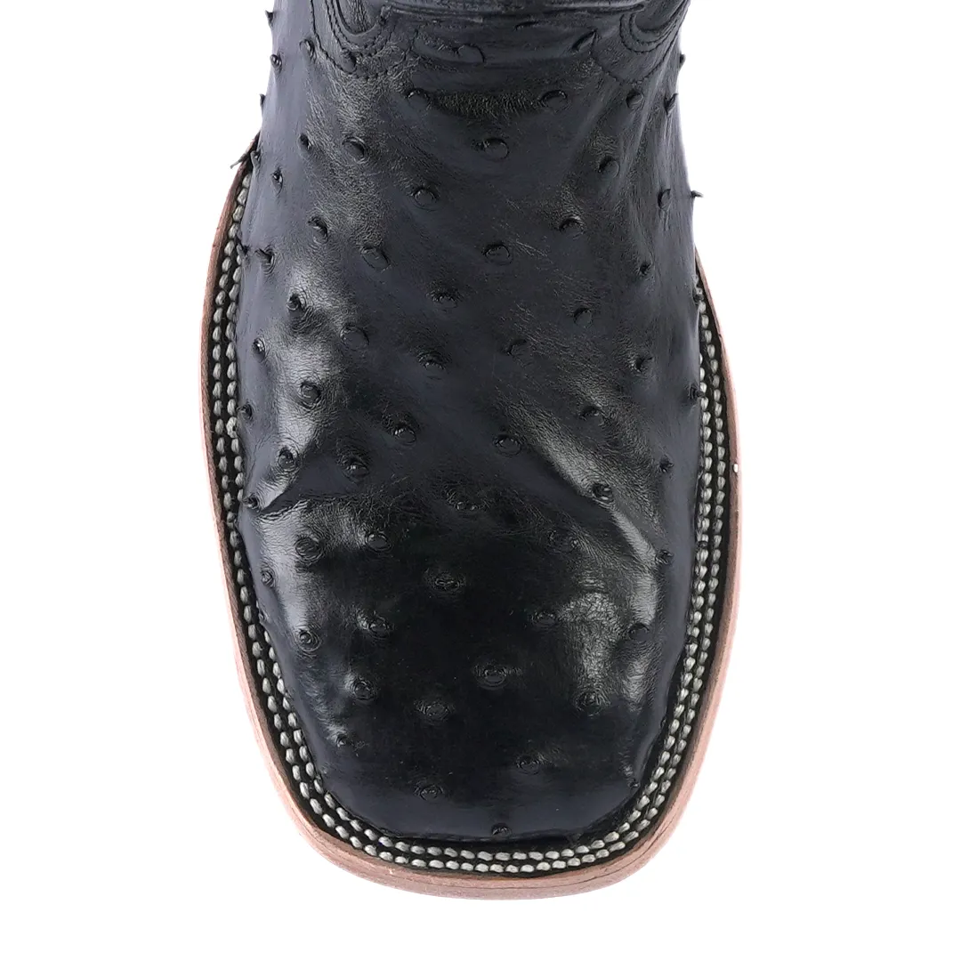 Texas Country Exotic Boot Ostrich Black AV20