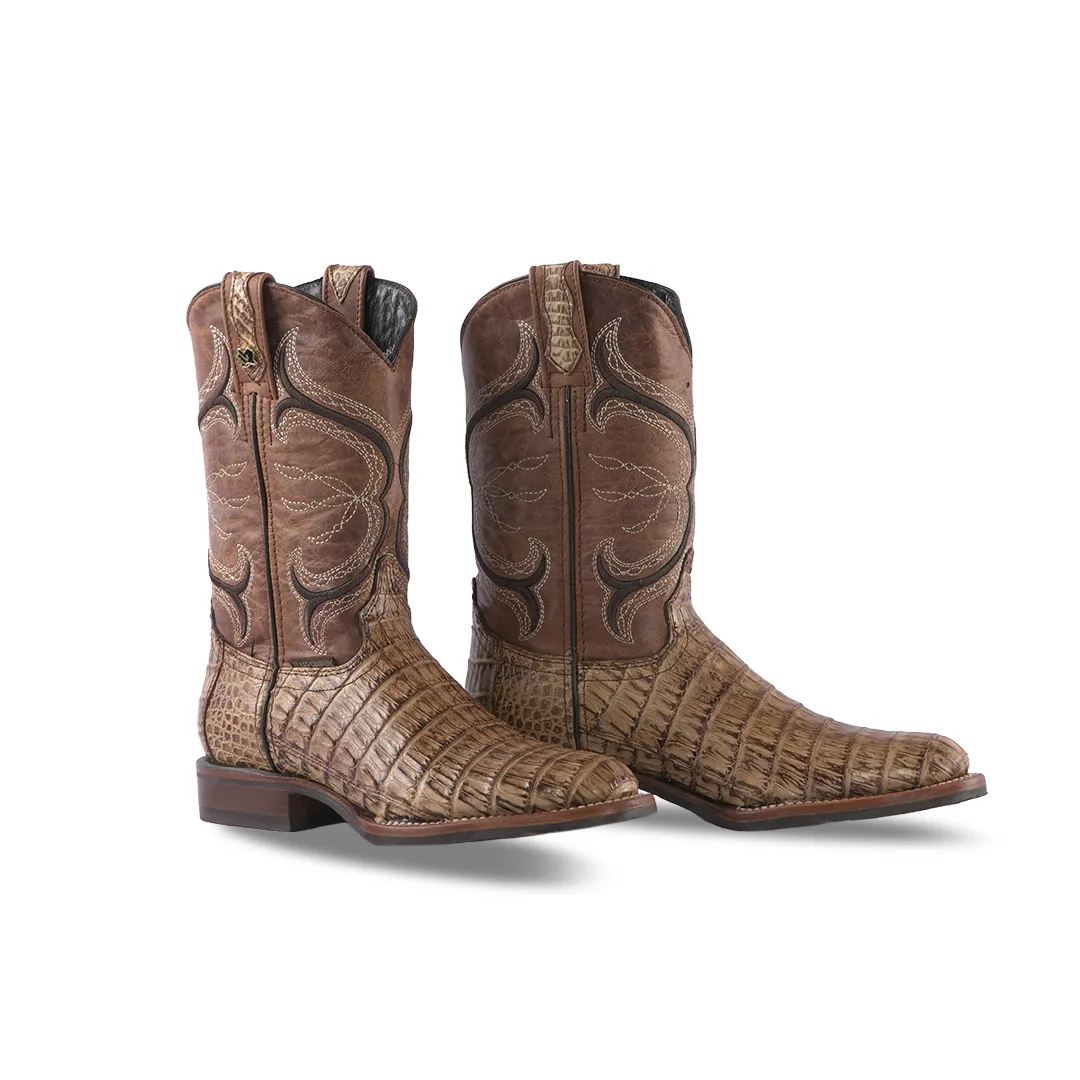 Texas Country Exotic Boot Zeus Caiman Belly Antique Hule