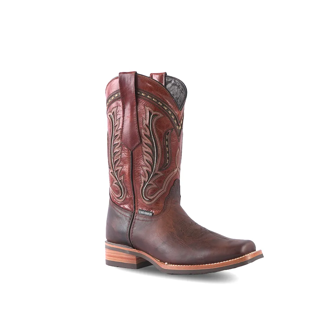 Texas Country  Western Boot Azkar Moka Rodeo Toe E28