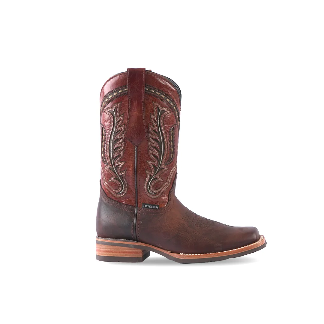 Texas Country  Western Boot Azkar Moka Rodeo Toe E28