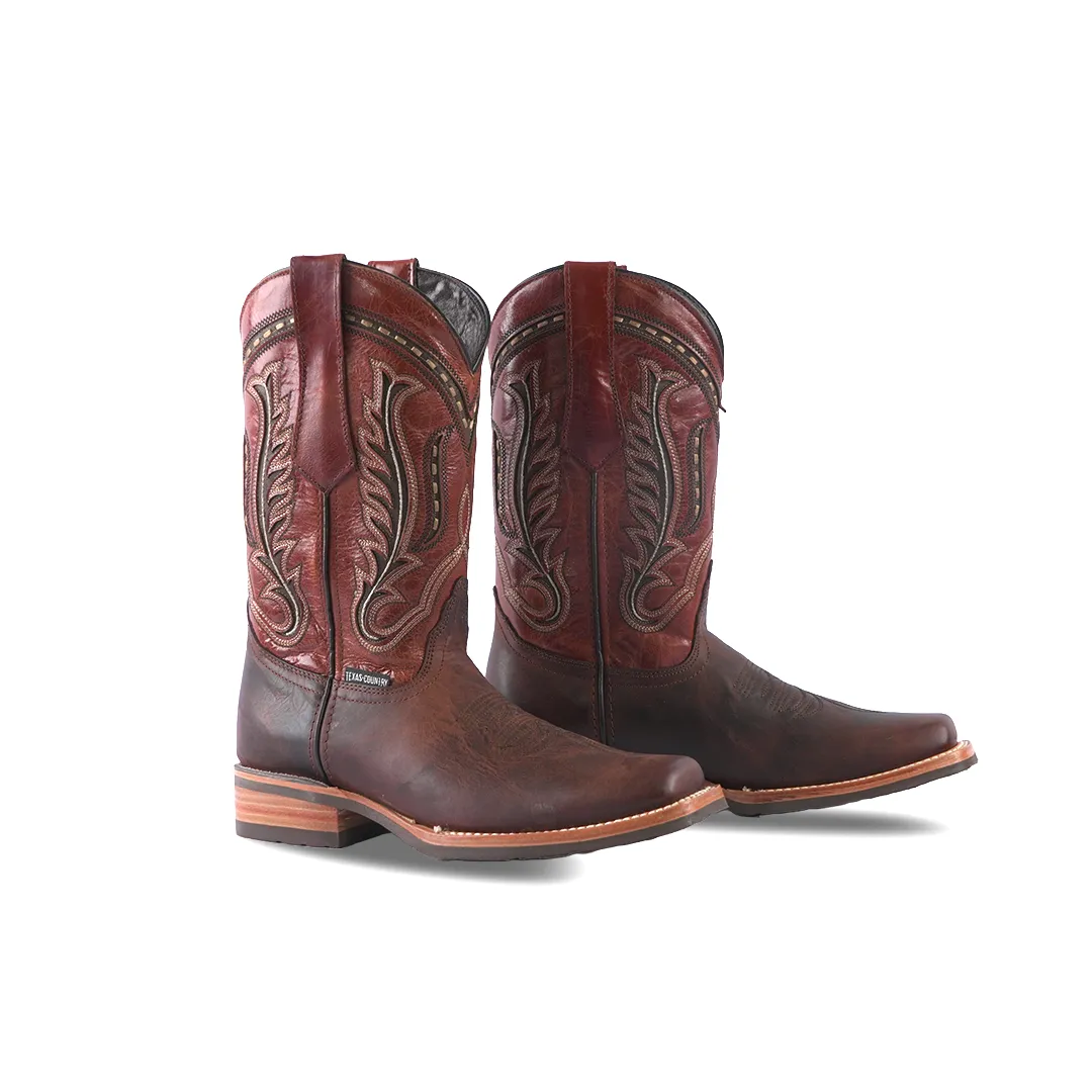 Texas Country  Western Boot Azkar Moka Rodeo Toe E28