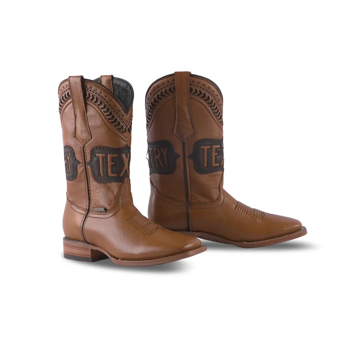 Texas Country Western Boot Mestizo Miel Lustrado H501 E669