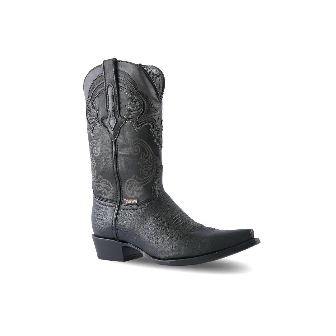 Texas Country Western Boot Rush Black MB032 E904