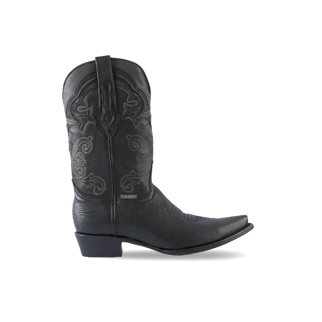 Texas Country Western Boot Rush Black MB032 E904