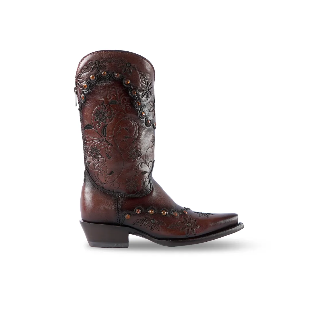 Texas Country Womens Western Boot Bora Cafe Retro Toe E772