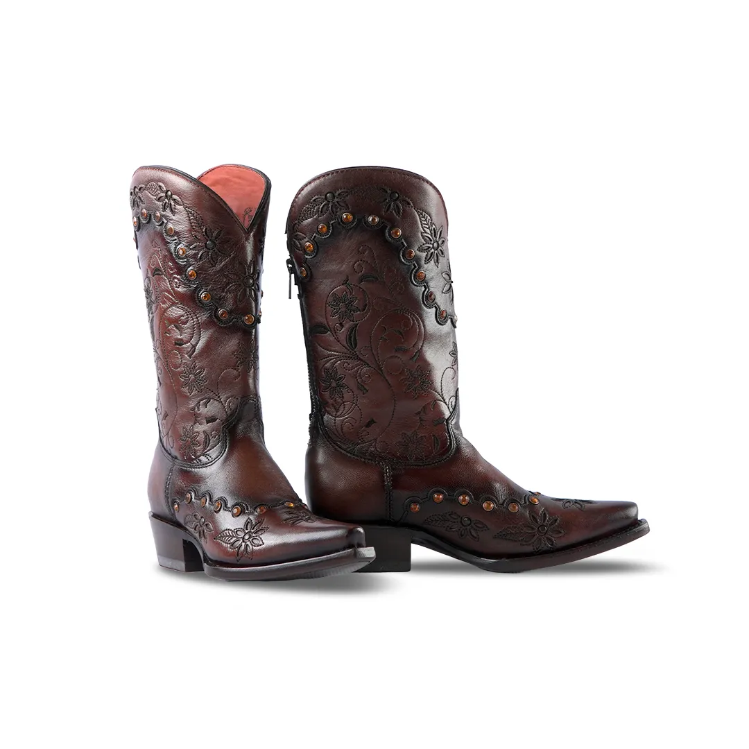 Texas Country Womens Western Boot Bora Cafe Retro Toe E772