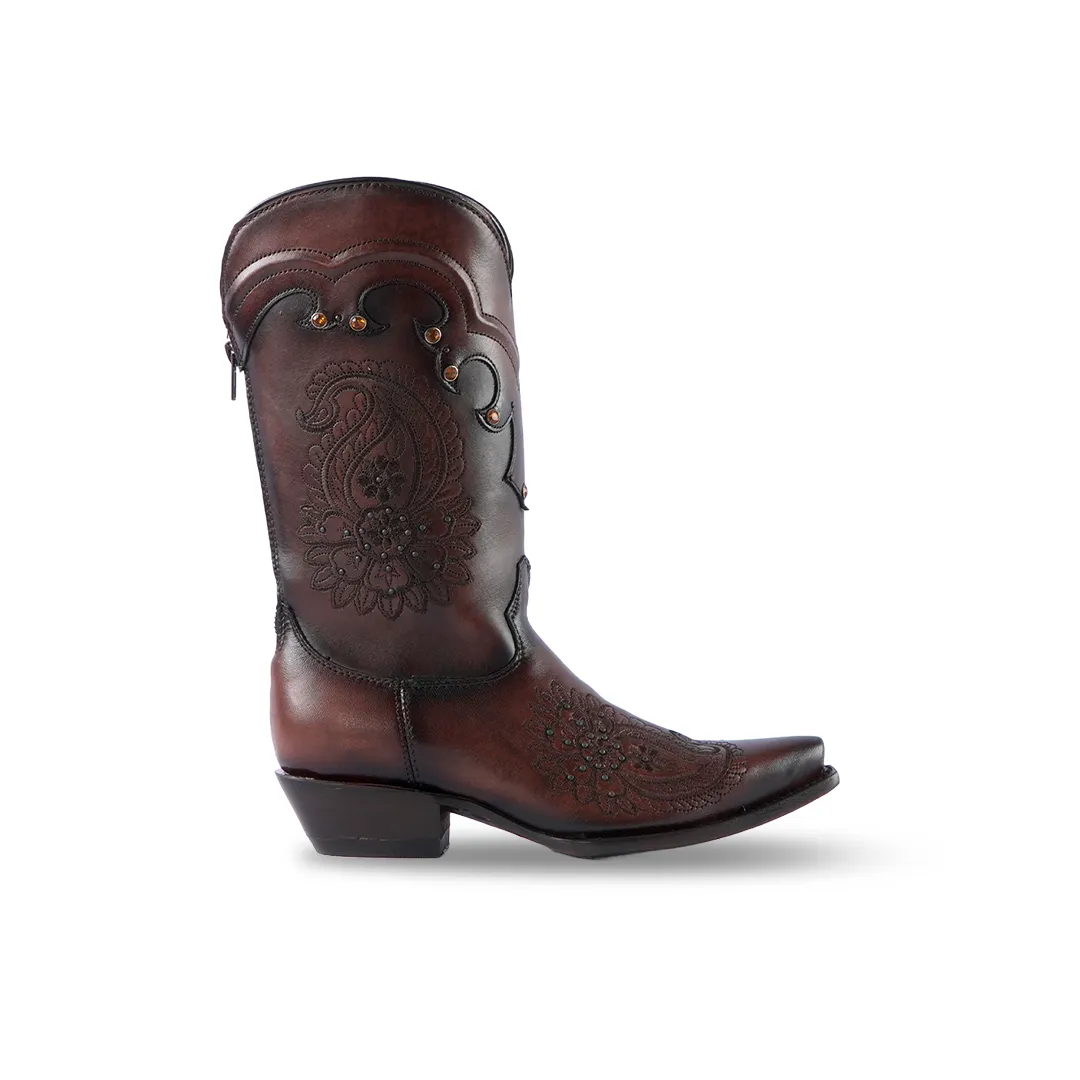 Texas Country Womens Western Boot Bora Cafe Retro Toe E777