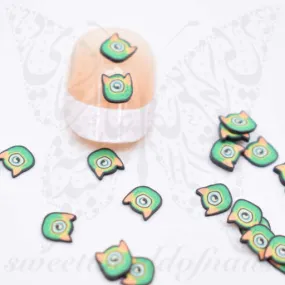 Tiny Halloween Monster polymer clay cane Fimo slices Nail Art