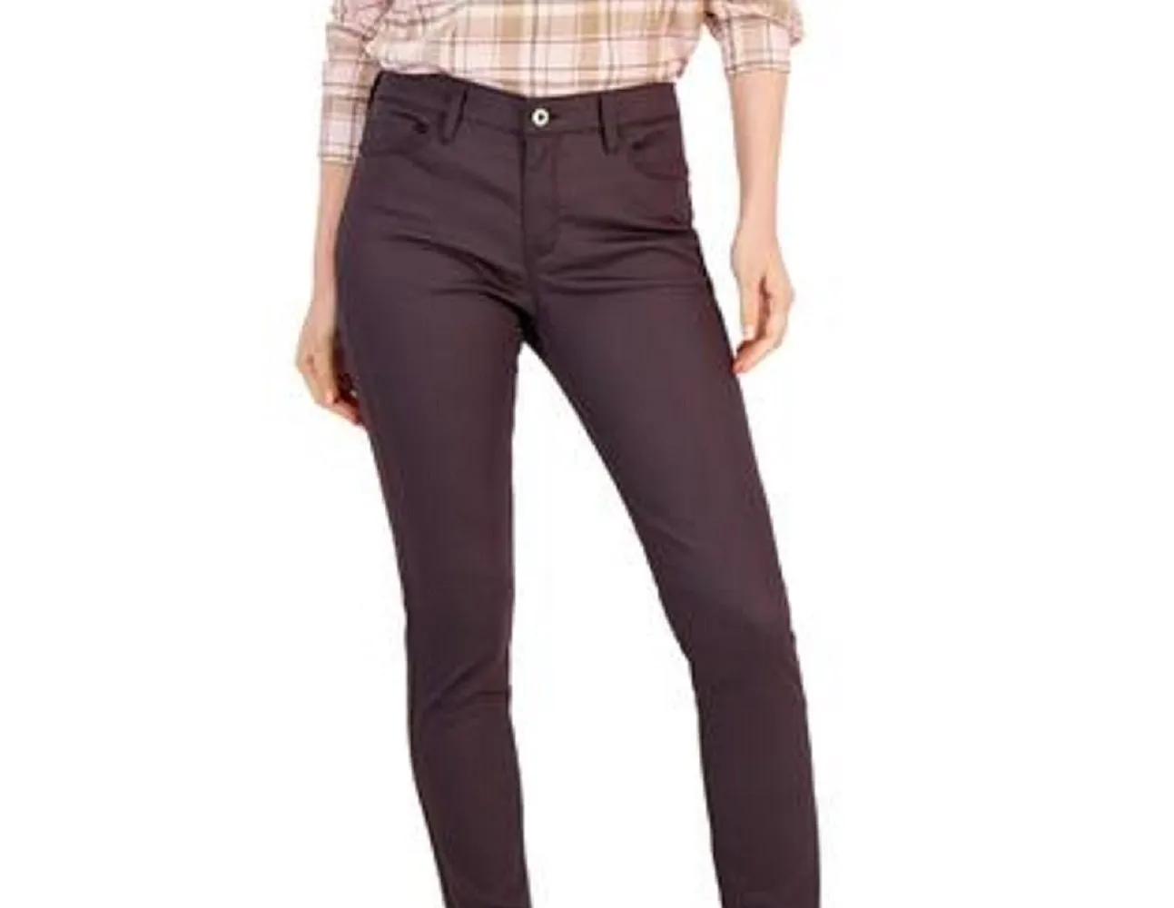 Tommy Hilfiger Women's Coated Skinny Ankle Jeans Brown Size 4