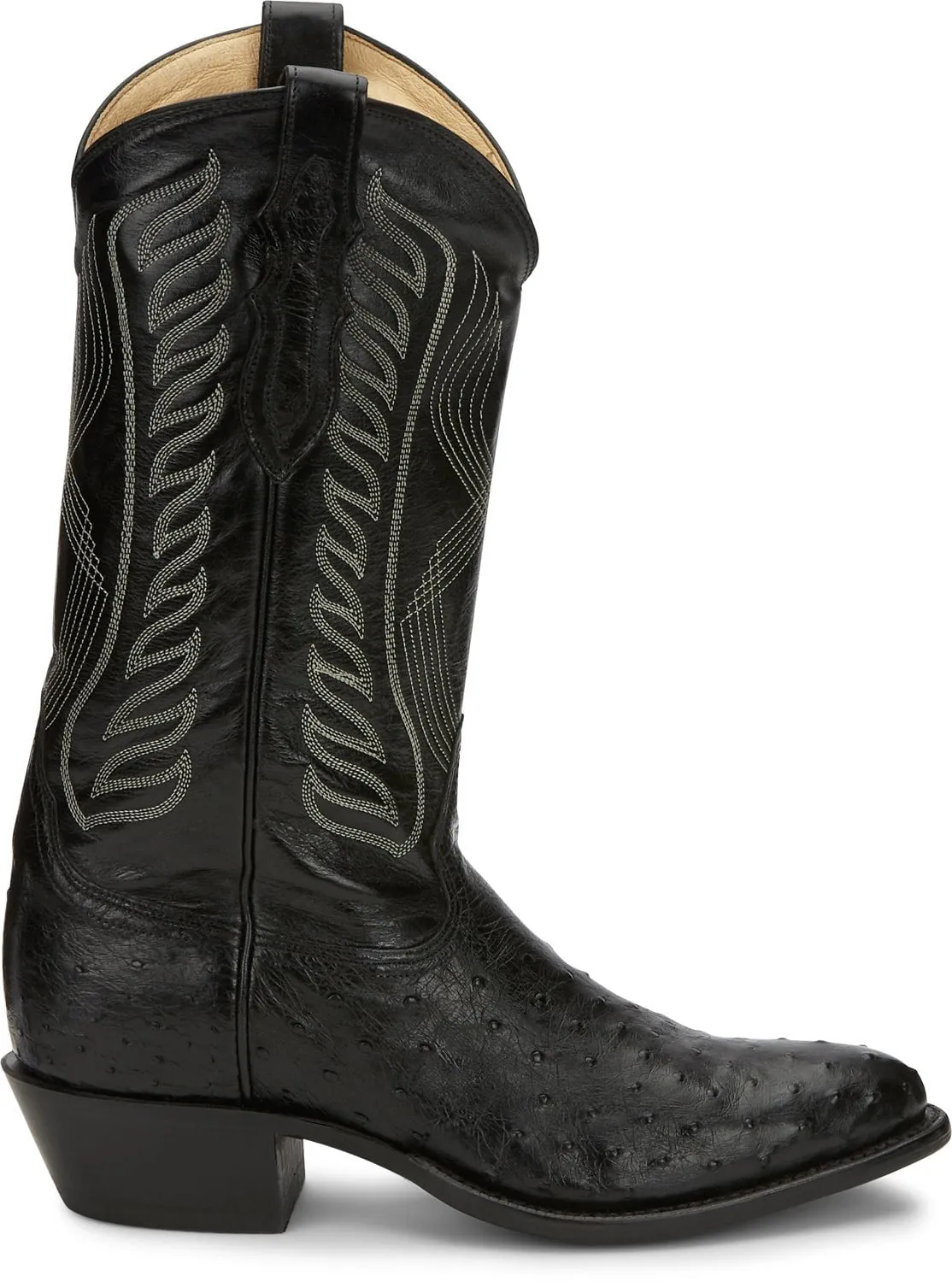 Tony Lama 13in Mens Midnight Black McCandles FQ Ostrich Cowboy Boots