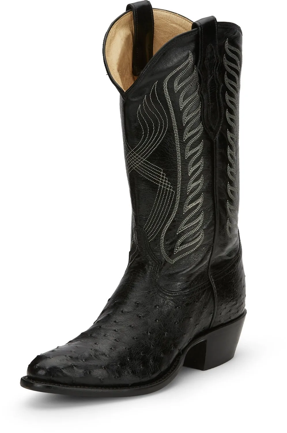 Tony Lama 13in Mens Midnight Black McCandles FQ Ostrich Cowboy Boots