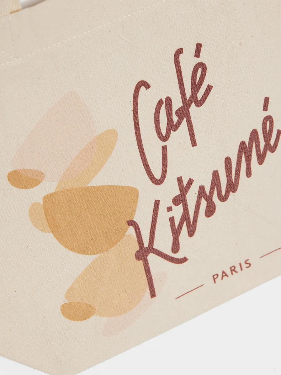 U Mini Tote Bag Cup Cafe Kitsune, Latte