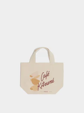 U Mini Tote Bag Cup Cafe Kitsune, Latte