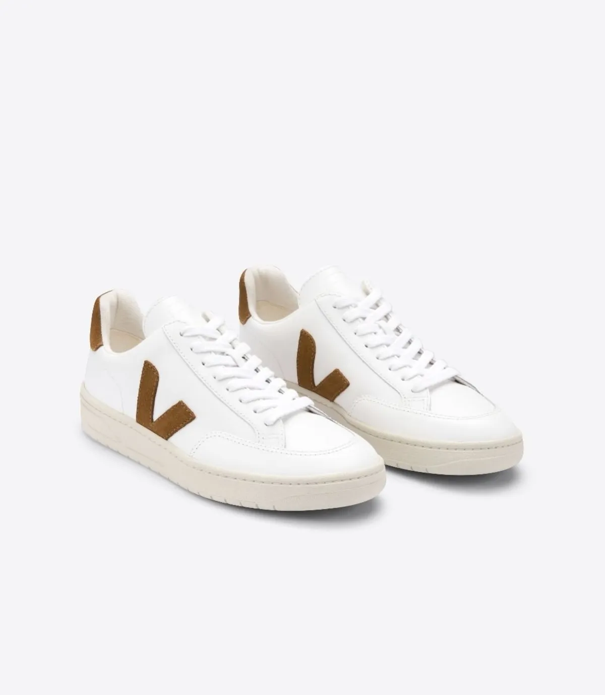 V-12 leather sneaker - Extra White/camel