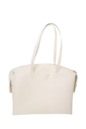 Versace White Leather Medusa Tote Bag