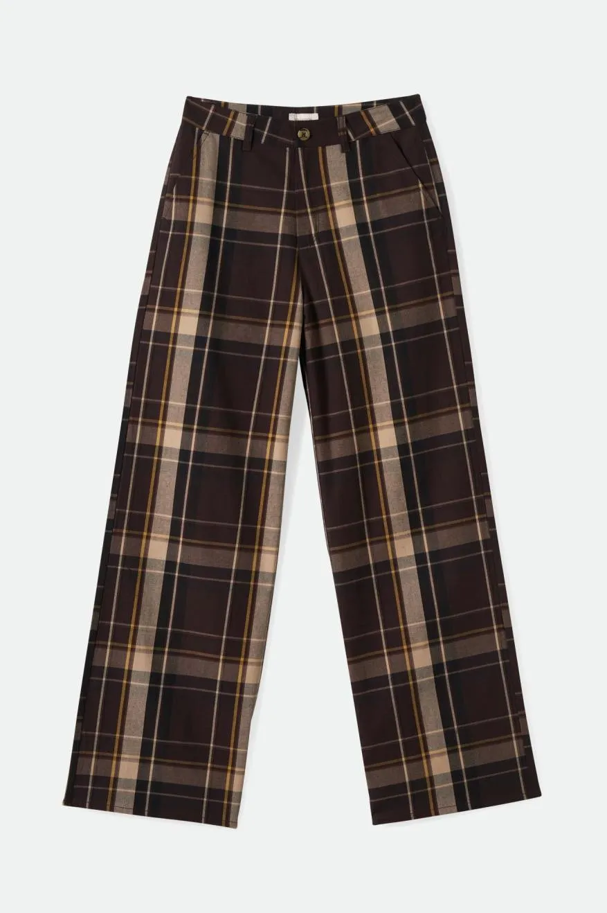 Victory Full Length Wide Leg Pant - Seal Brown/Bright Gold