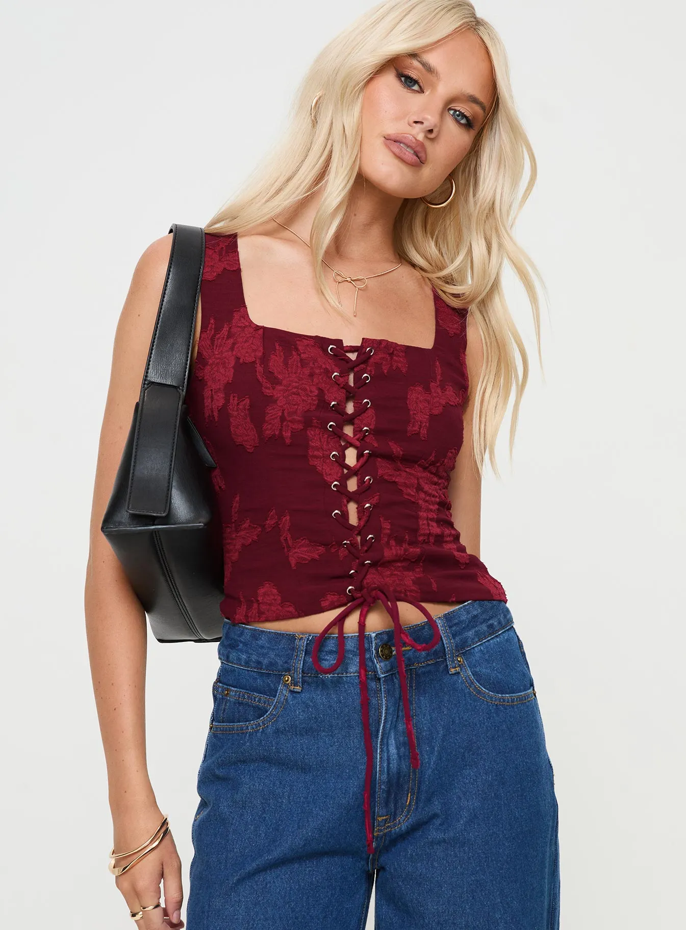 Vincenzo Corset Top Red