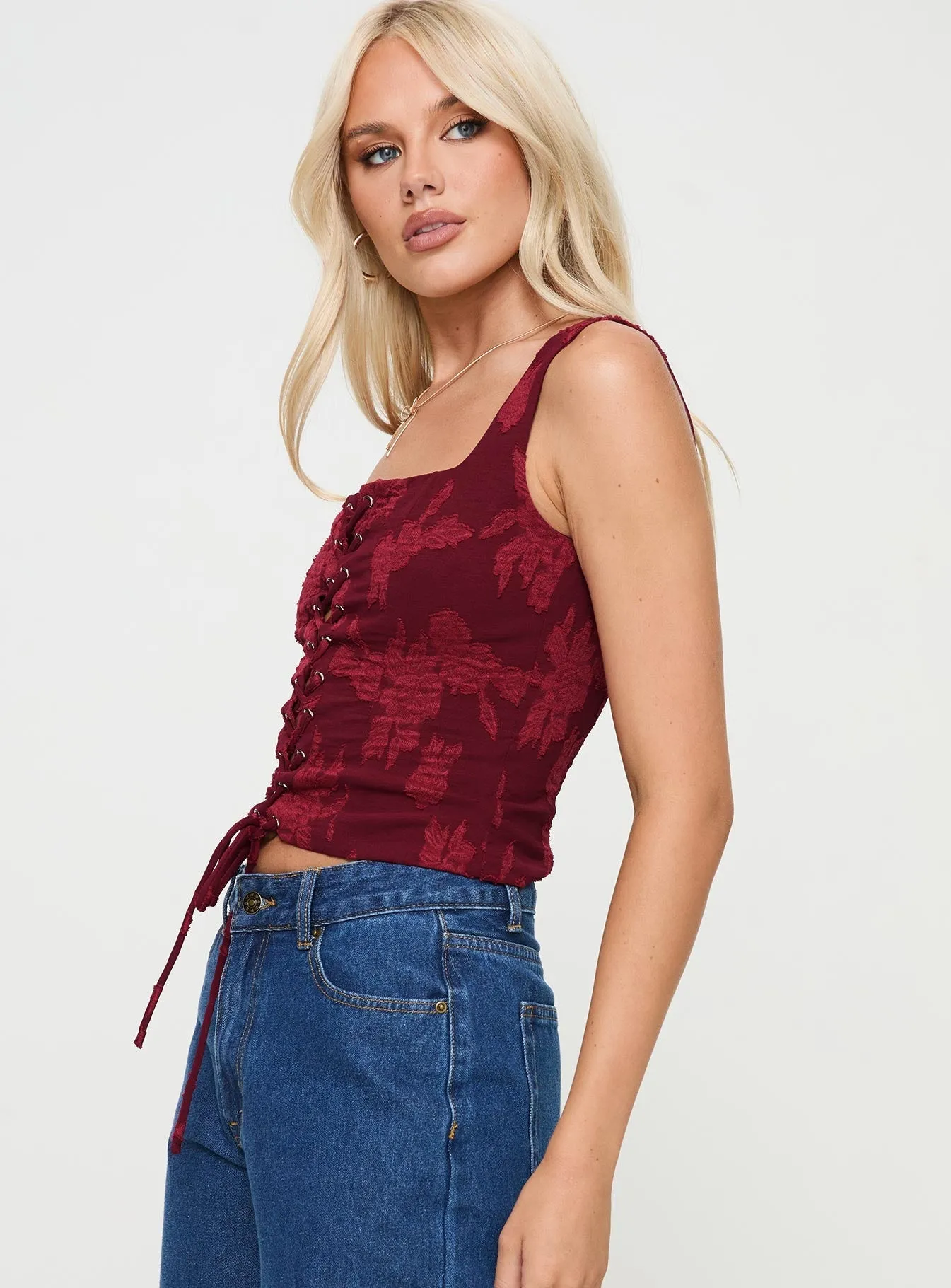 Vincenzo Corset Top Red