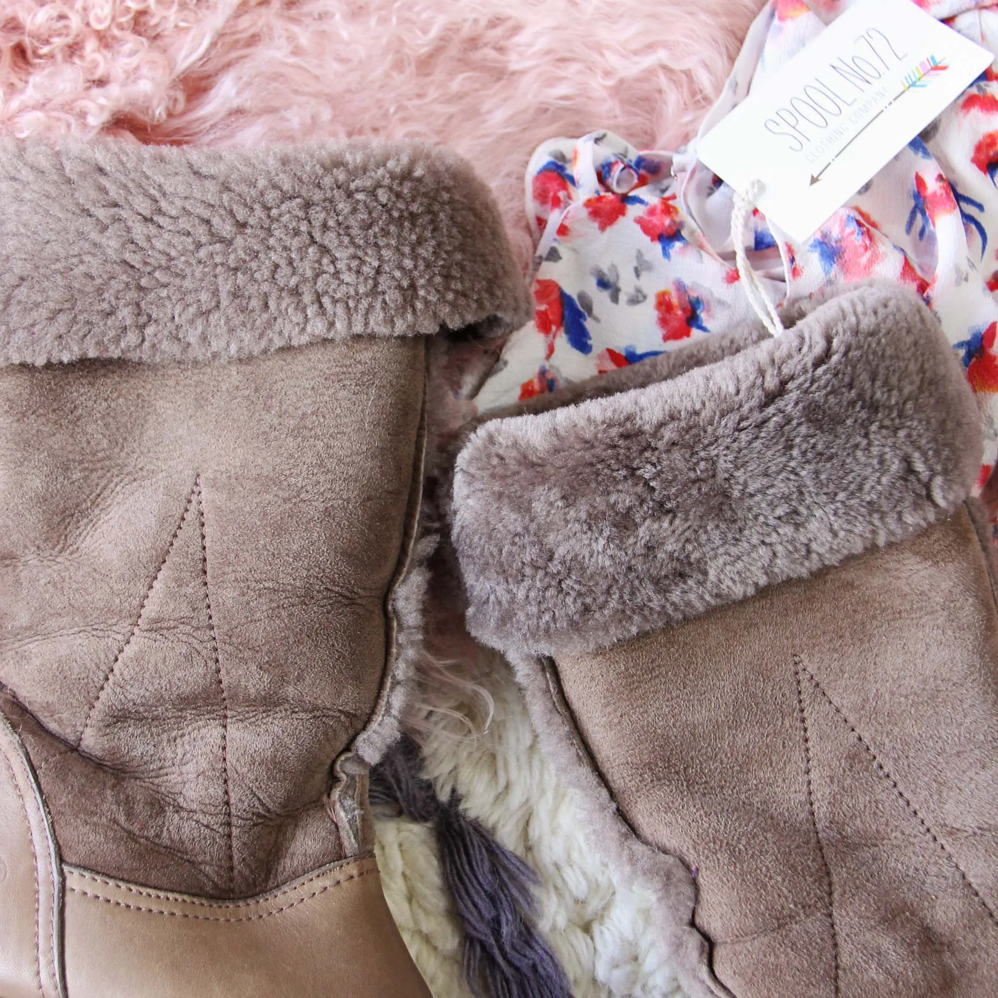 Vintage Shearling & Suede Boots