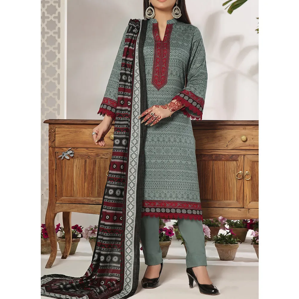 VS Daman Printed Lawn Suit Unstitched 3Pcs V-2 - 916 - A