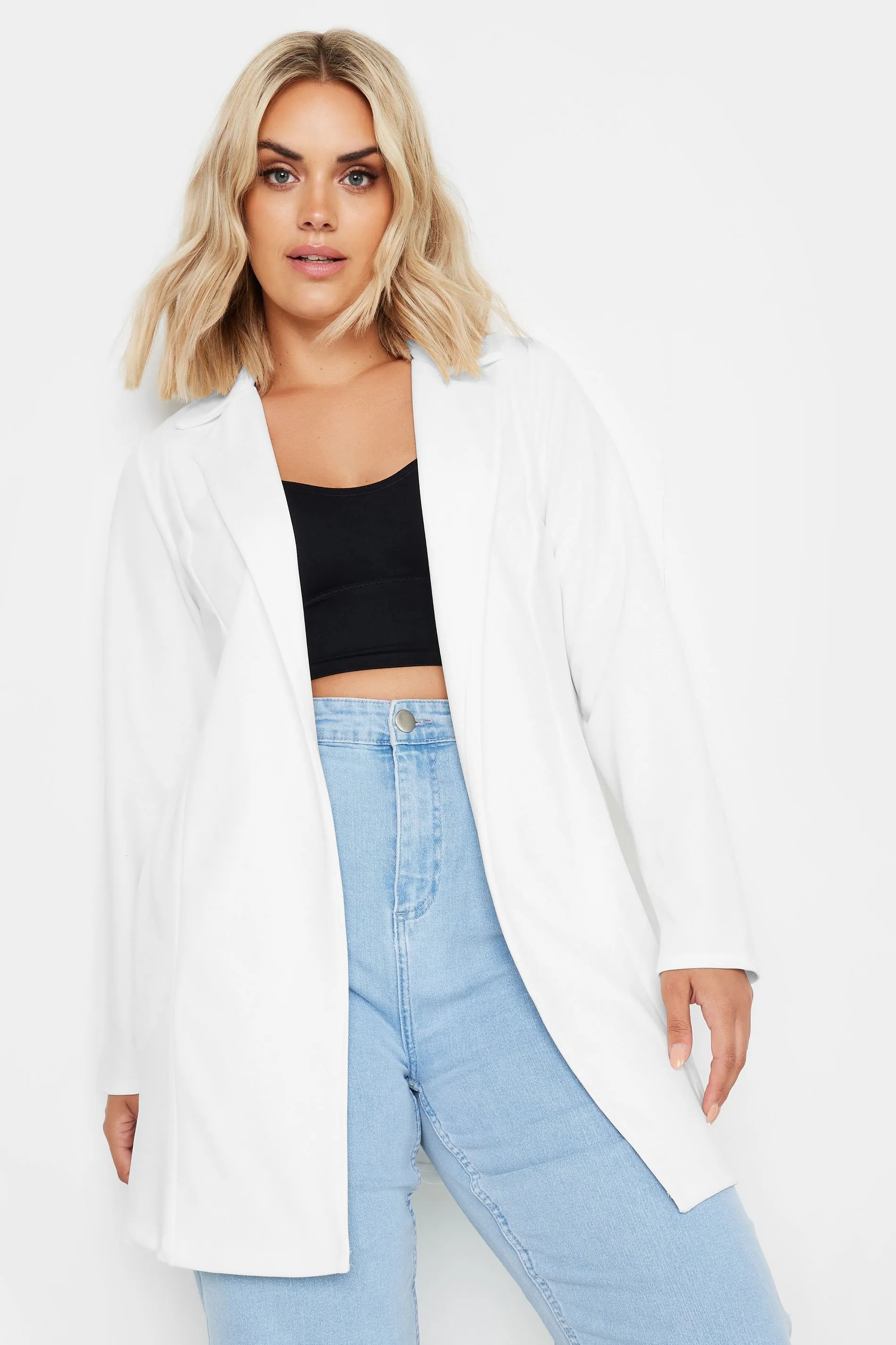 White Longline Blazer