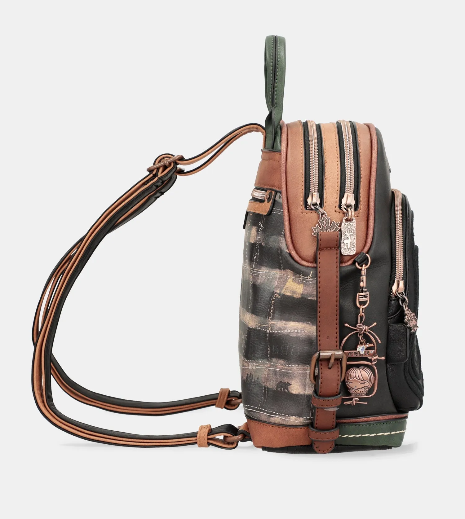 Wild black double compartment backpack