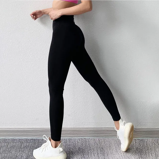 Women Leggings High Wasit Push Up Ankle Length Leggings Solid Patchwork Seamless Jeggings Fitness Leggings Feminina