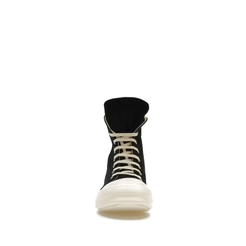 Women’s All-Season Canvas Shoes, Black Mid-Top 