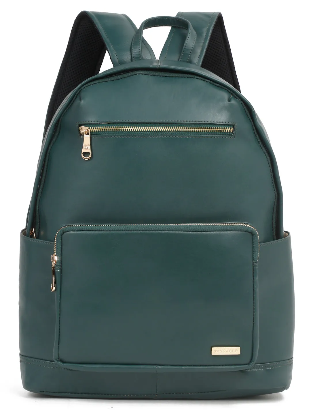 Women's GREEN solid Leather backpack