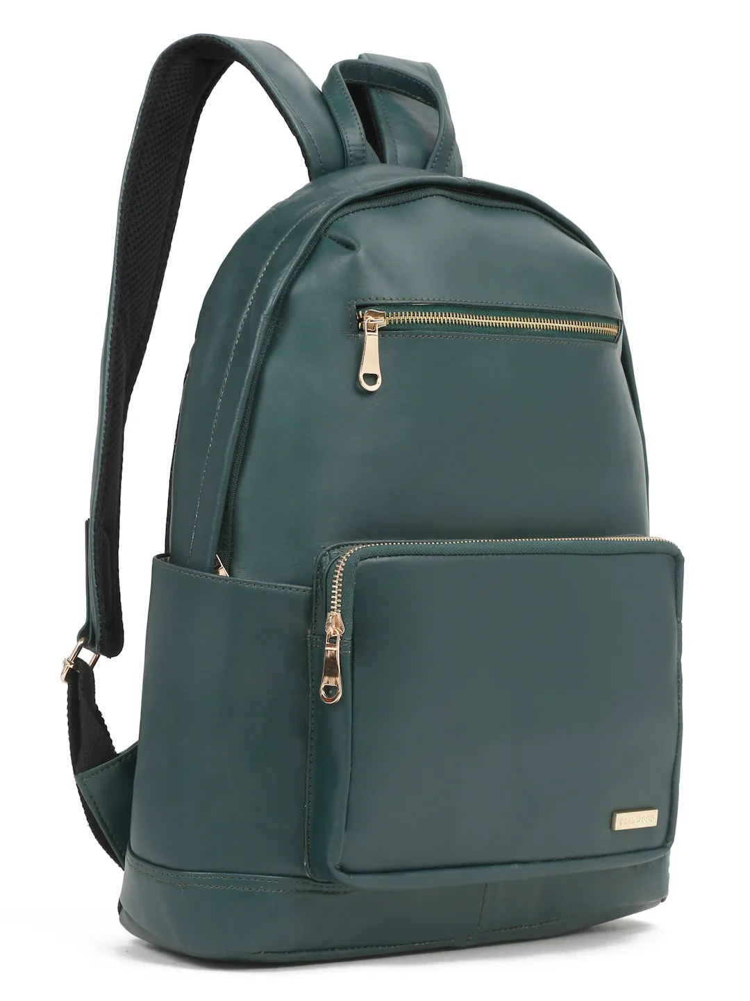 Women's GREEN solid Leather backpack