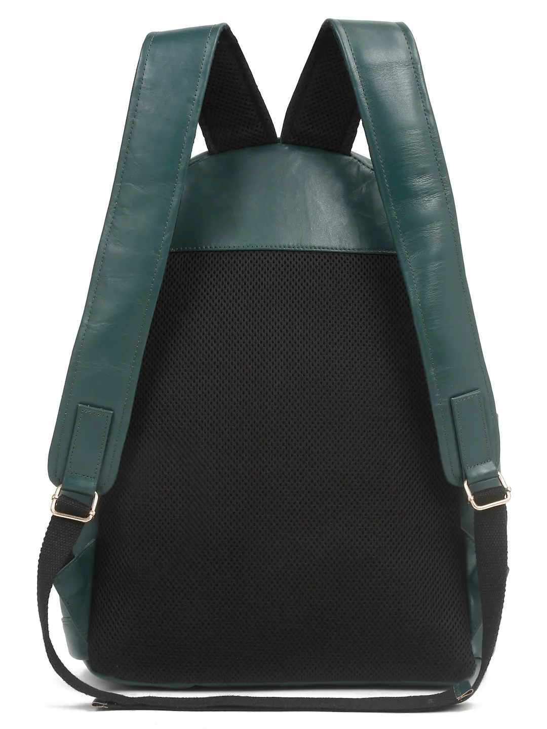 Women's GREEN solid Leather backpack