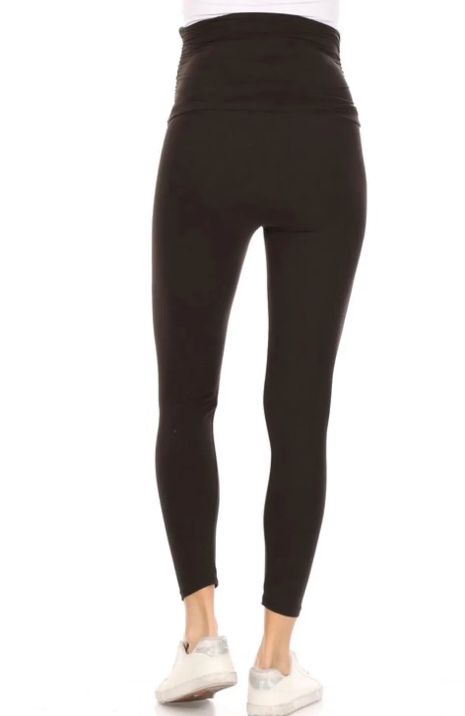 Womens Maternity Leggings Soft Yoga Pants Black Sizes S/M/L/XL