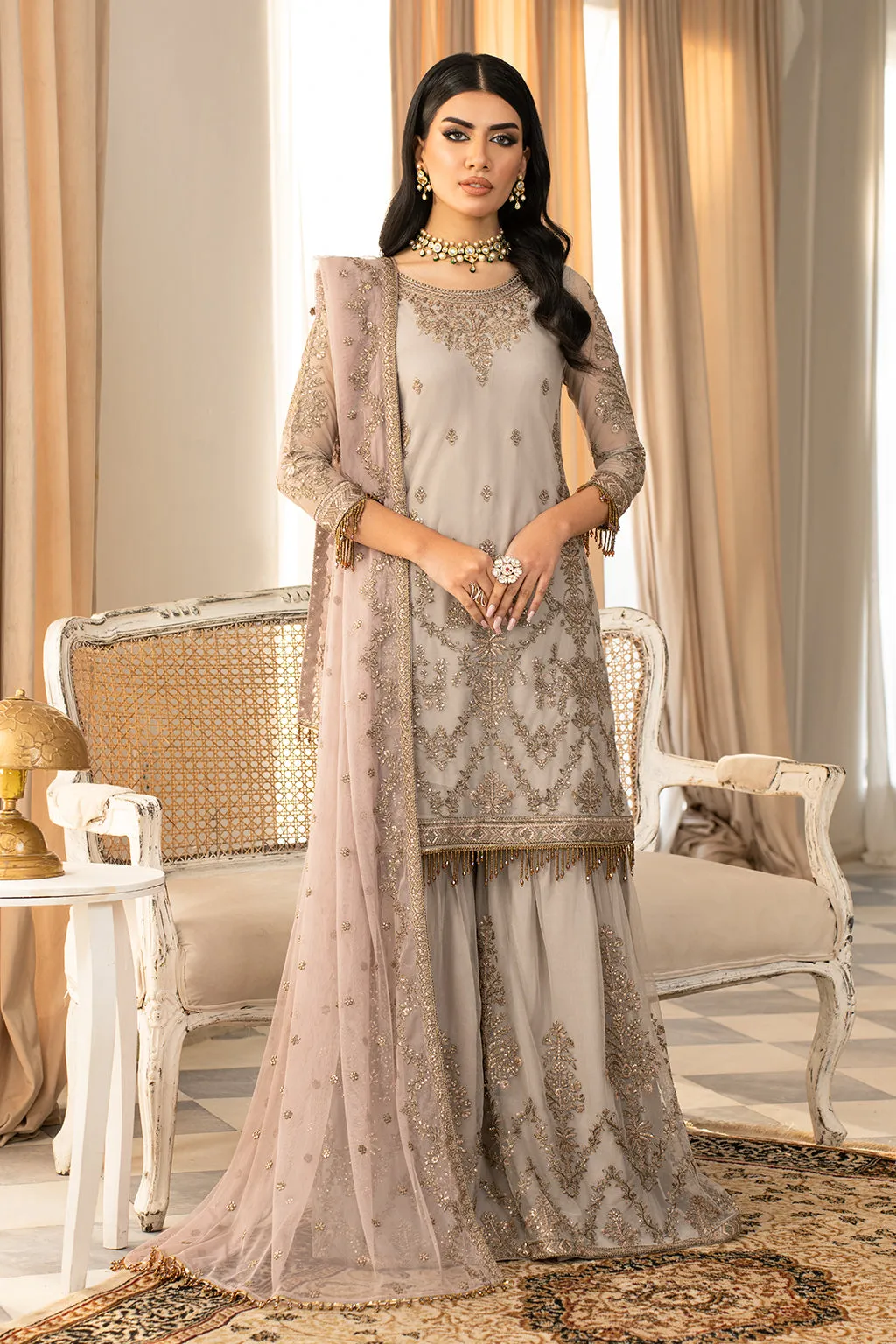 Zarif Afsanah Luxury Embroidered Net Unstitched 3Pc Suit ZAF 06 NAFEES